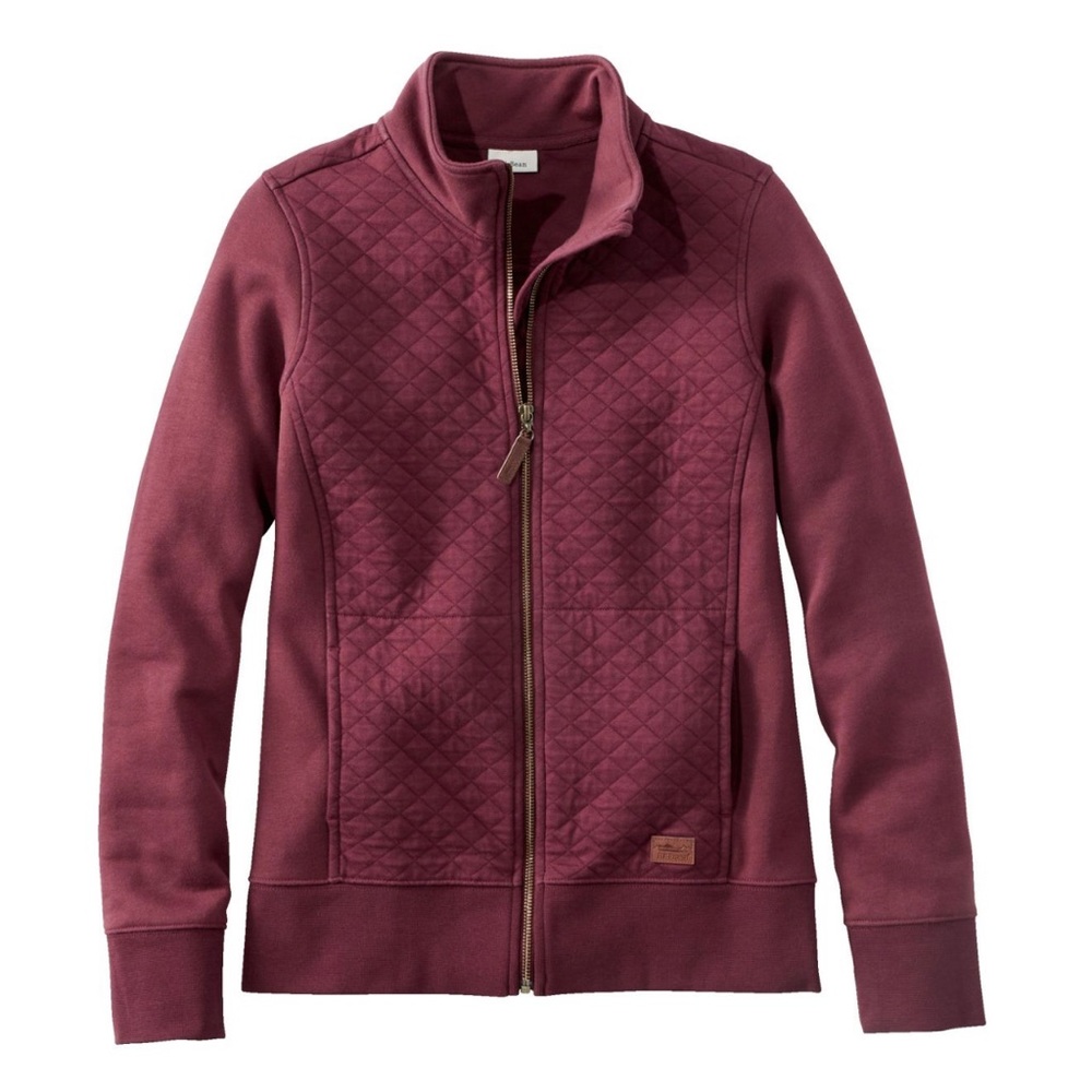 NWT L.L Bean Women’s Quilted Full Zip Sweatshirt MT